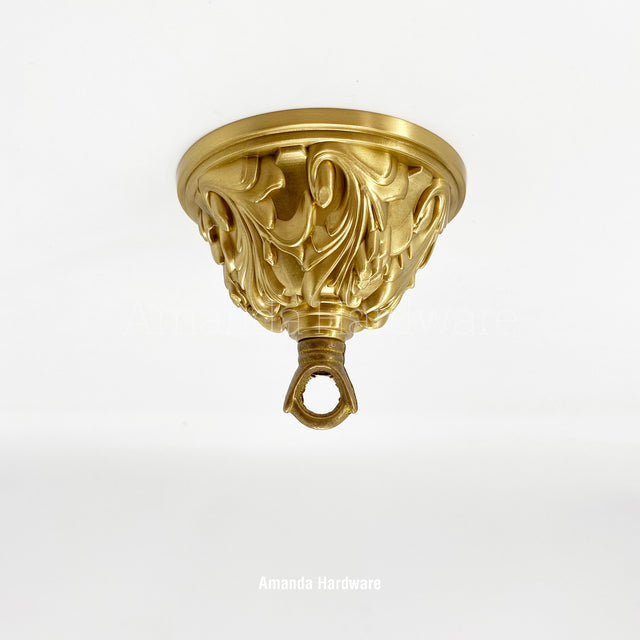 Brass Floral Dome Canopy Hook - 4.06in