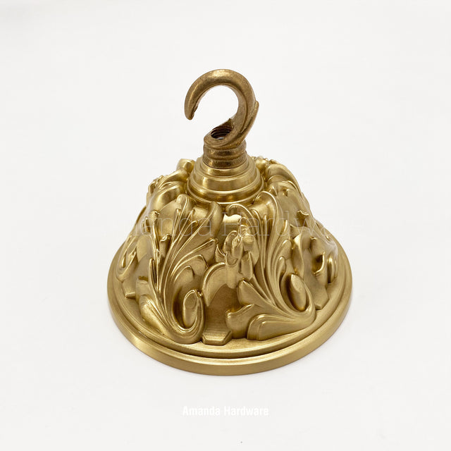 Brass Floral Dome Canopy Hook - 4.06in
