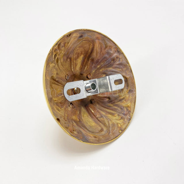 Lacquered Brass Floral Dome Canopy - 4.72in