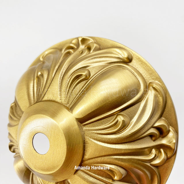 Lacquered Brass Floral Dome Canopy - 5.91in