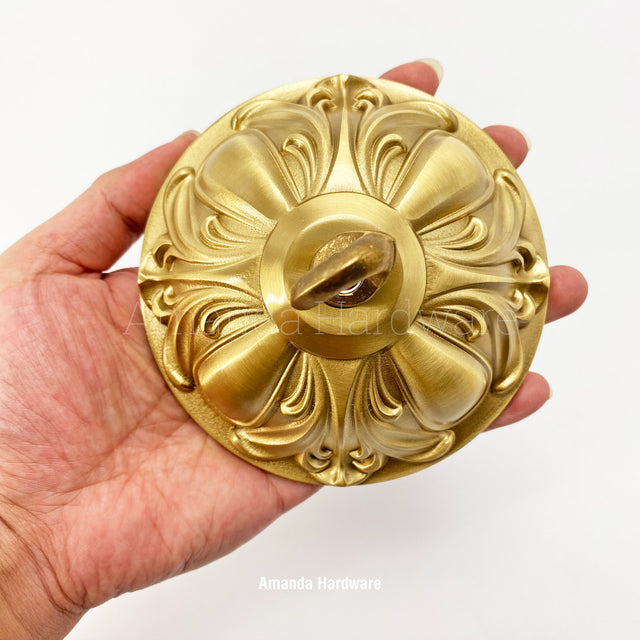 Lacquered Brass Floral Dome Canopy - 4.72in