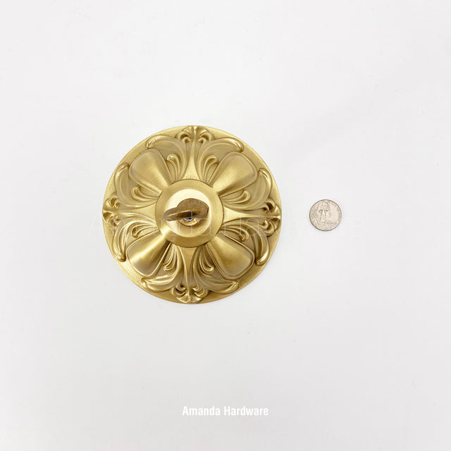 Lacquered Brass Floral Dome Canopy - 4.72in