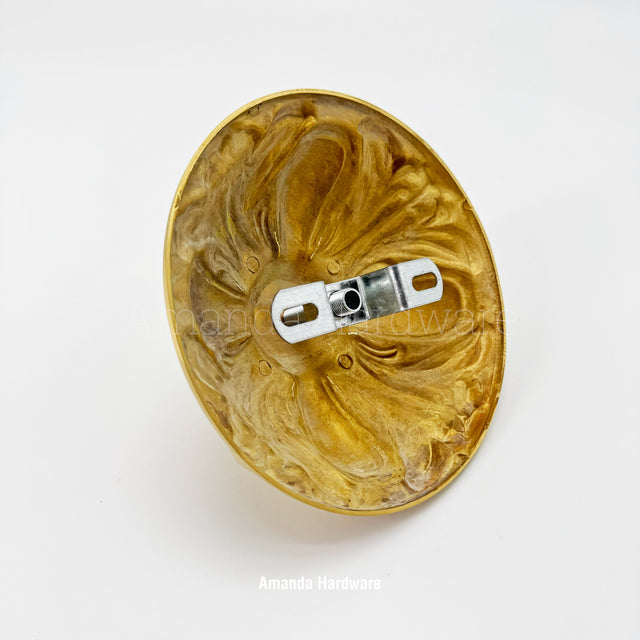 Lacquered Brass Floral Dome Canopy - 5.91in