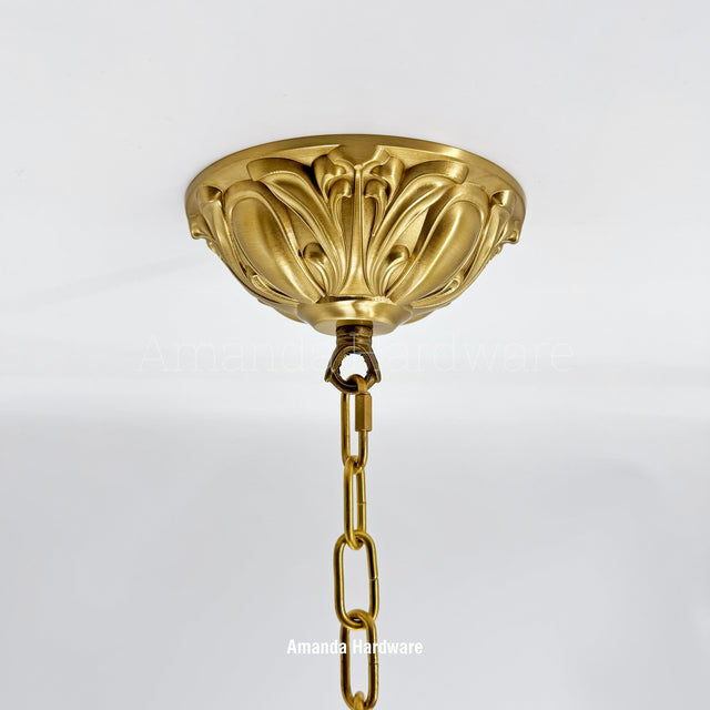 Lacquered Brass Floral Dome Canopy - 5.91in