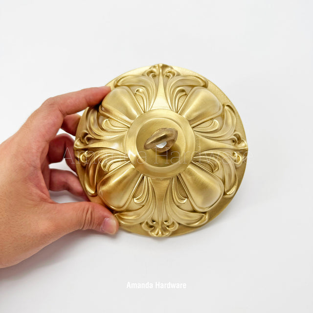 Lacquered Brass Floral Dome Canopy - 5.91in