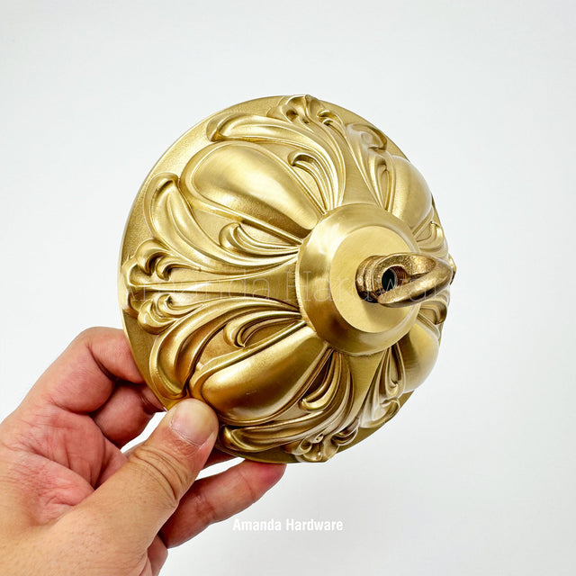 Lacquered Brass Floral Dome Canopy - 5.91in