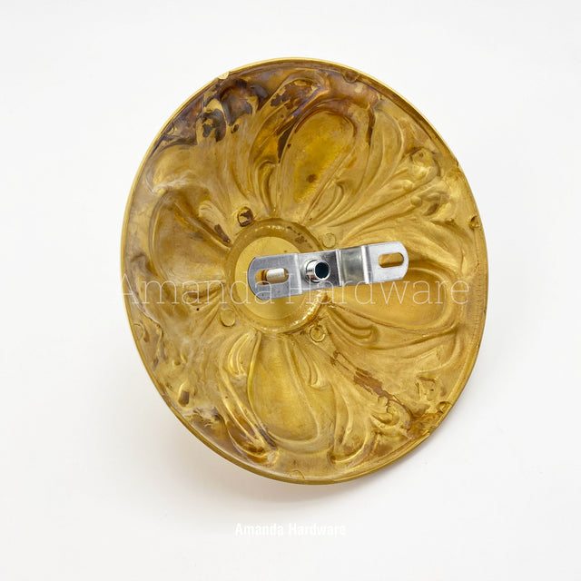 Lacquered Brass Floral Dome Canopy - 7.17in