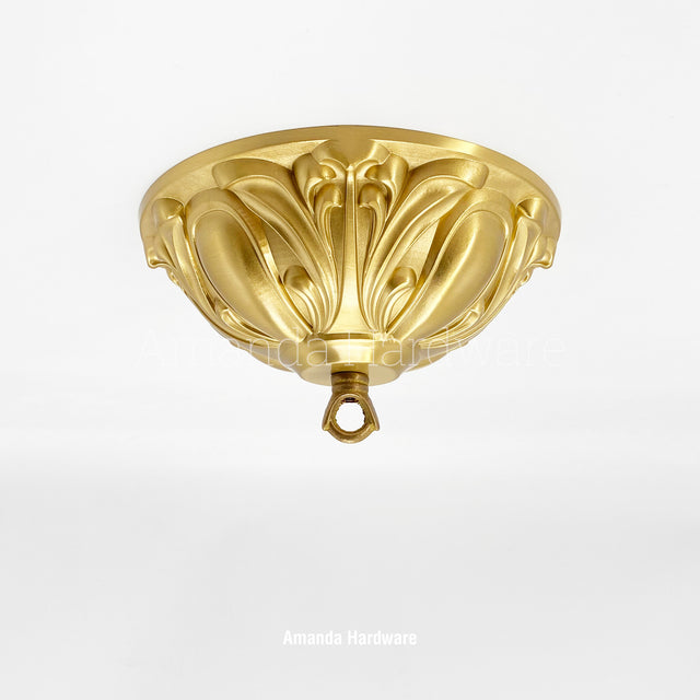 Lacquered Brass Floral Dome Canopy - 7.17in