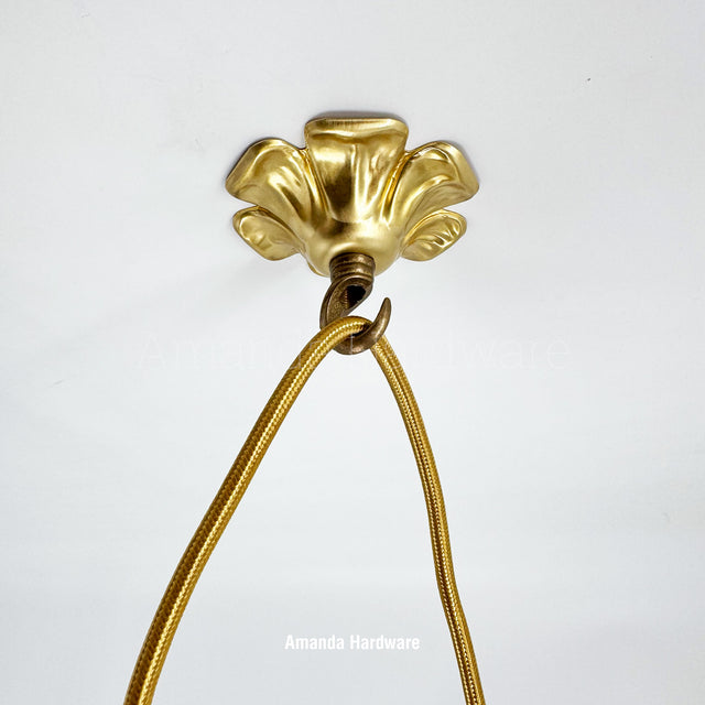 Brass Floral Petal Hook - 3.46in