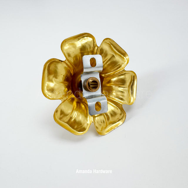 Brass Floral Petal Hook - 3.46in