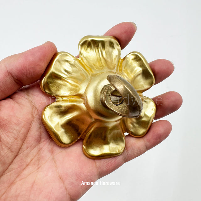 Brass Floral Petal Hook - 3.46in