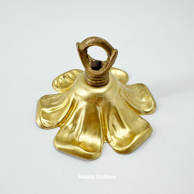 Brass Floral Petal Hook - 3.46in