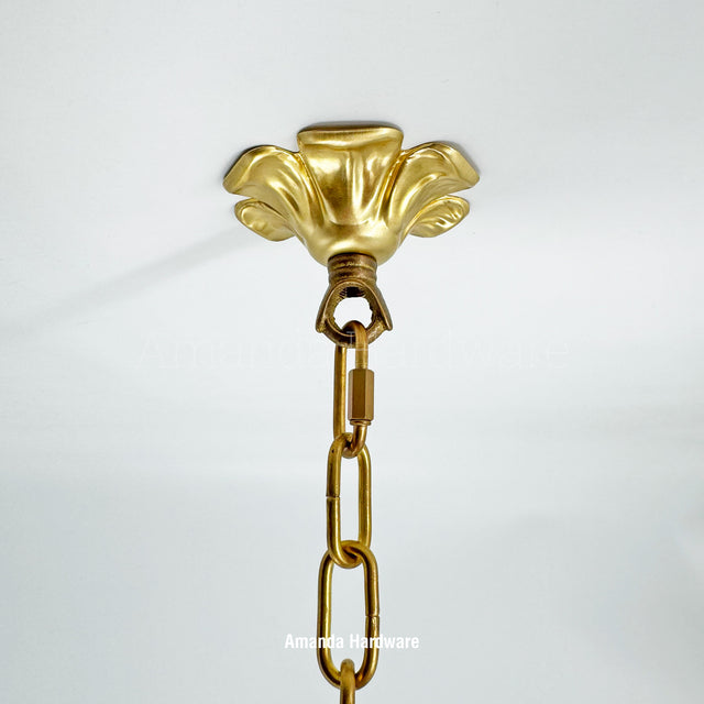 Brass Floral Petal Hook - 3.46in