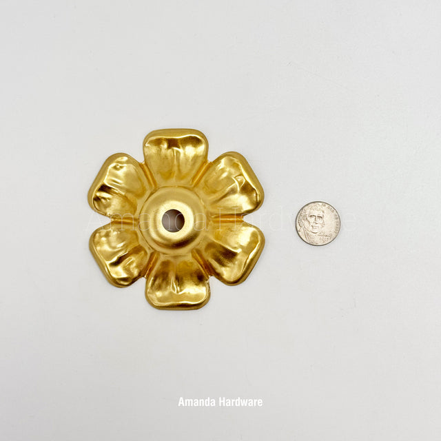 Brass Floral Petal Hook - 3.46in