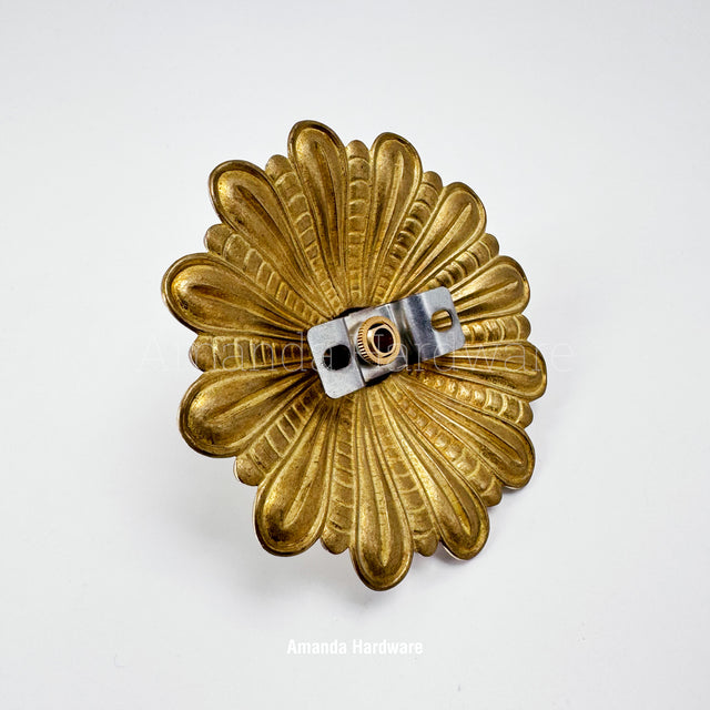 Brass Floral Rosette Hook - 4.72in