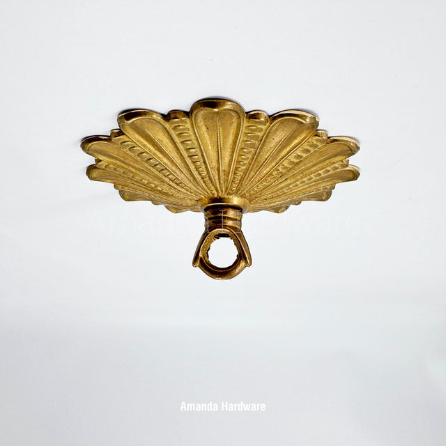 Brass Floral Rosette Hook - 4.72in