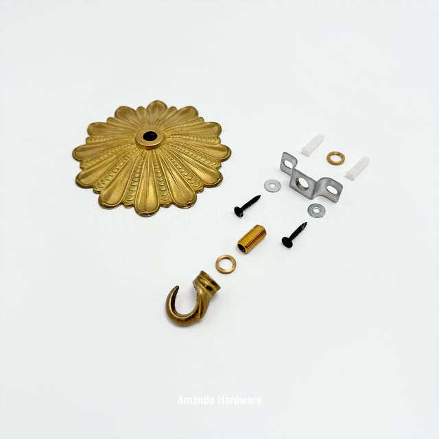 Brass Floral Rosette Hook - 4.72in