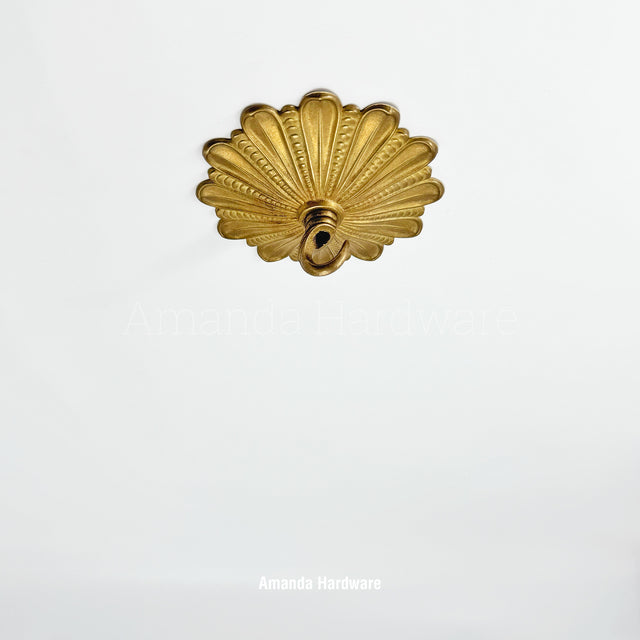 Brass Floral Rosette Hook - 4.72in