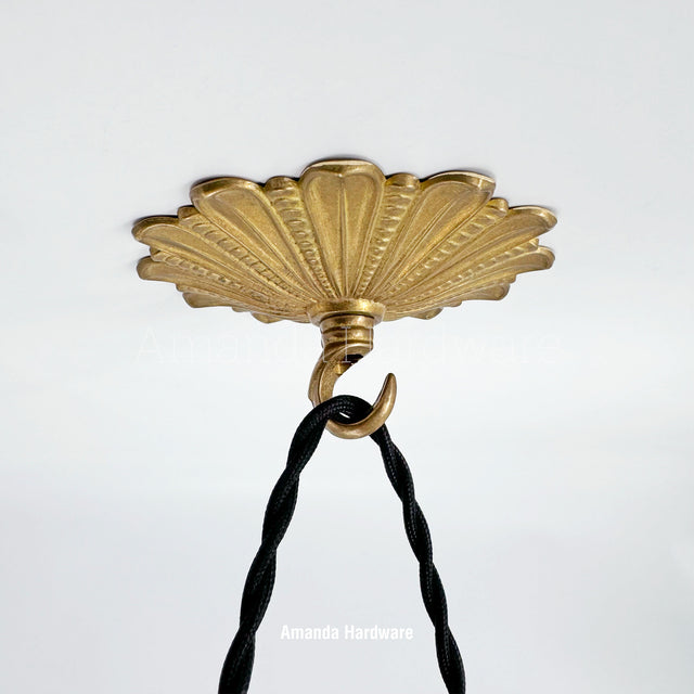 Brass Floral Rosette Hook - 4.72in