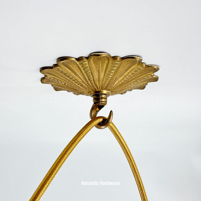 Brass Floral Rosette Hook - 4.72in