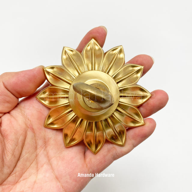 Lacquered Brass Floral Petal Hook - 3.5in