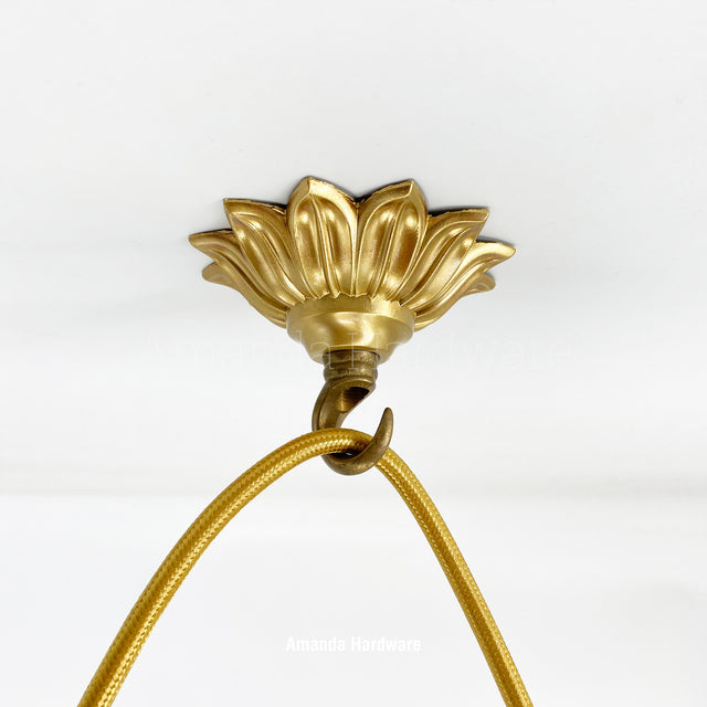 Lacquered Brass Floral Petal Hook - 3.5in