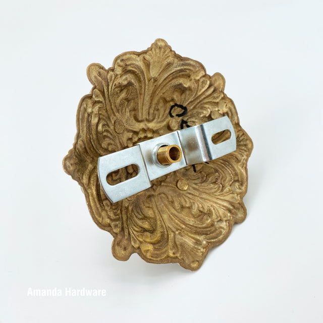 Floral Brass Dome Hook - 4in