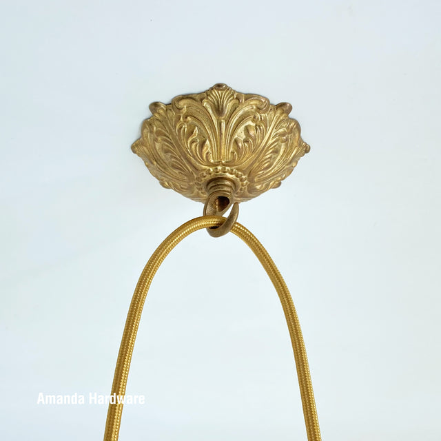 Floral Brass Dome Hook - 4in