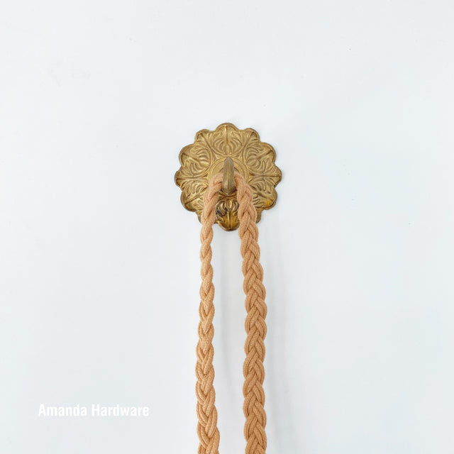 Floral Brass Dome Hook - 3in