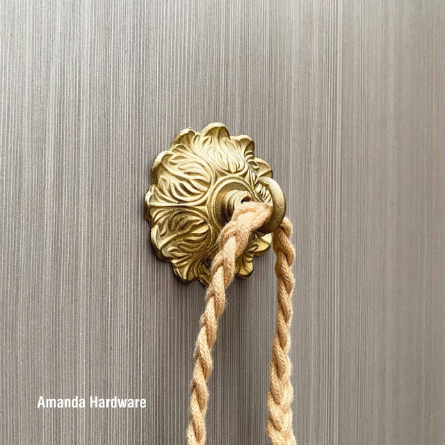 Floral Brass Dome Hook - 3in