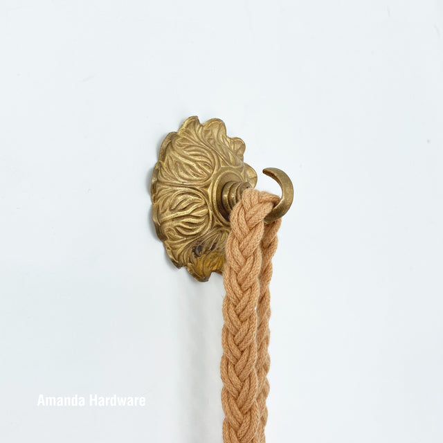 Floral Brass Dome Hook - 3in