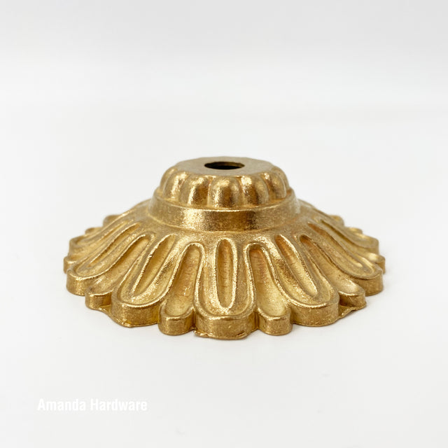 Floral Brass Dome Hook - 3.2in
