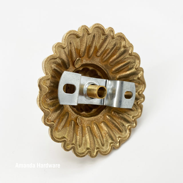 Floral Brass Dome Hook - 3.2in