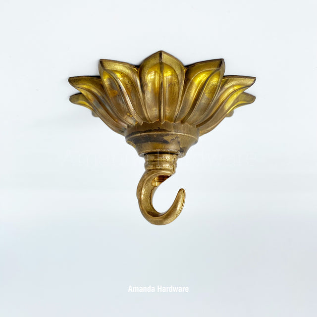 Floral Petal Hook - Brass