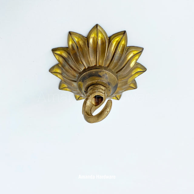 Floral Petal Hook - Brass