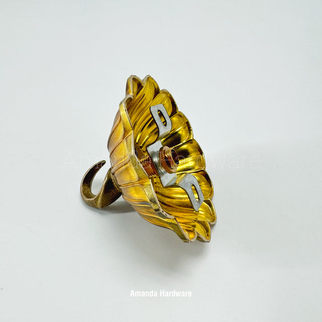 Floral Brass Petal Hook - 3.15in