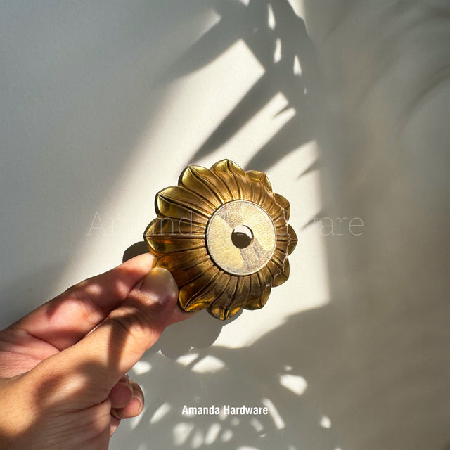 Floral Brass Petal Hook - 3.15in