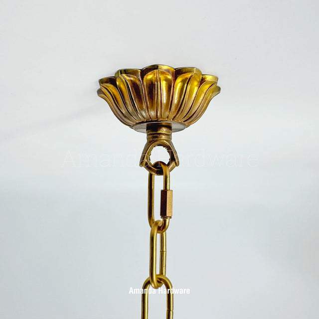 Floral Brass Petal Hook - 3.15in