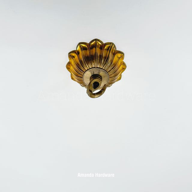 Floral Brass Petal Hook - 3.15in