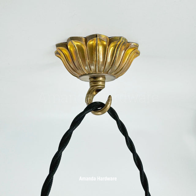 Floral Brass Petal Hook - 3.15in