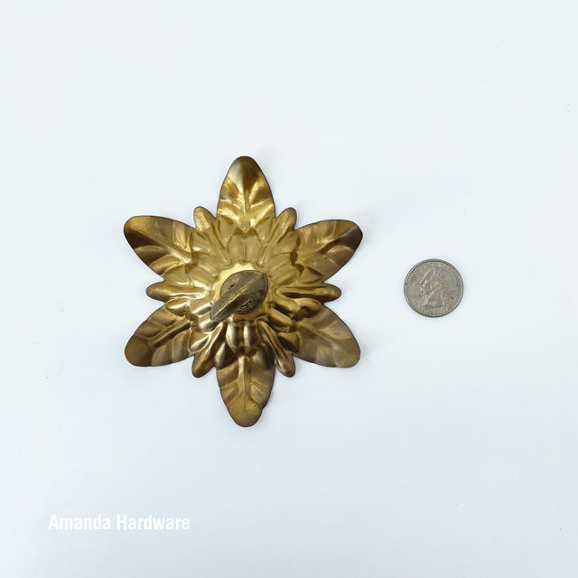Brass Leaves Hook - 4.25in