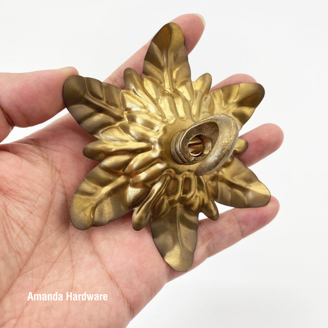 Brass Leaves Hook - 4.25in