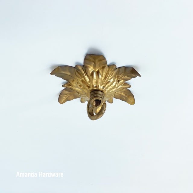 Brass Leaves Hook - 4.25in