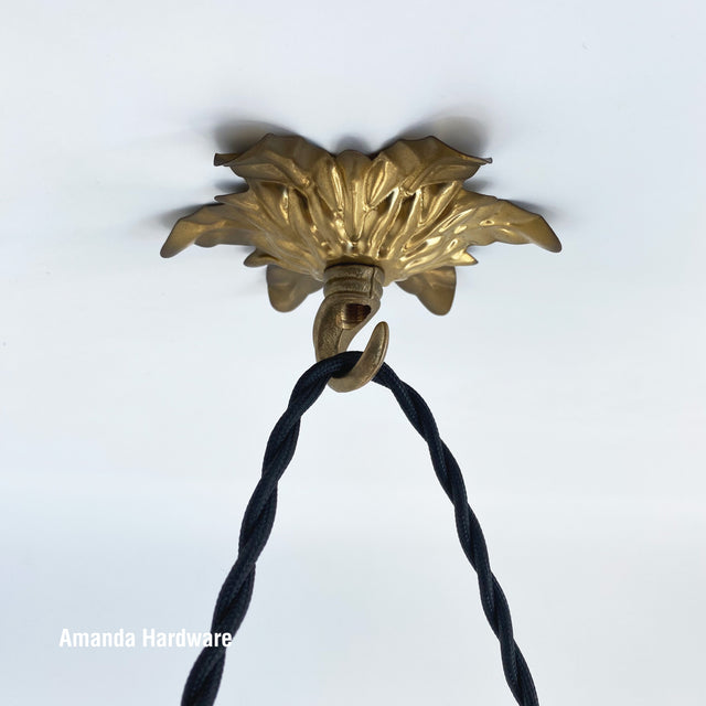 Brass Leaves Hook - 4.25in