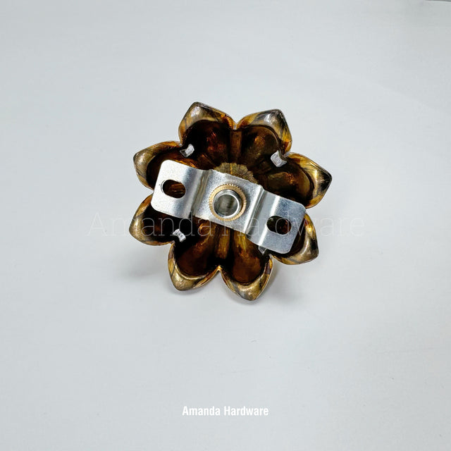 Antique Long Petal Brass Hook - 2.76in