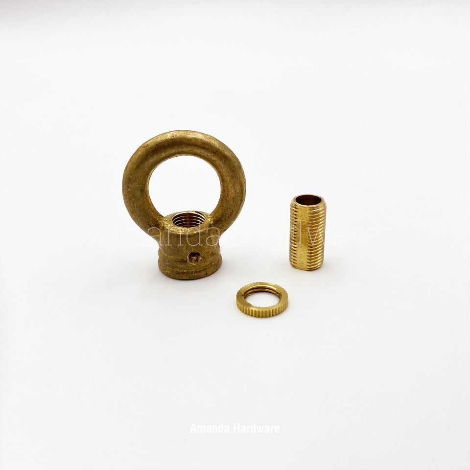 Round Brass Loop Hook With M10 (3/8") Female Threads