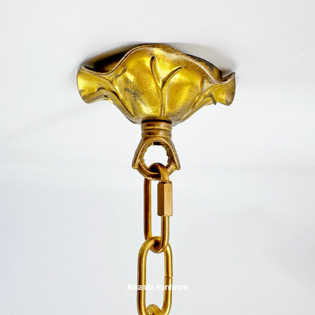 Brass Lotus Leaf Hook - 3.15in
