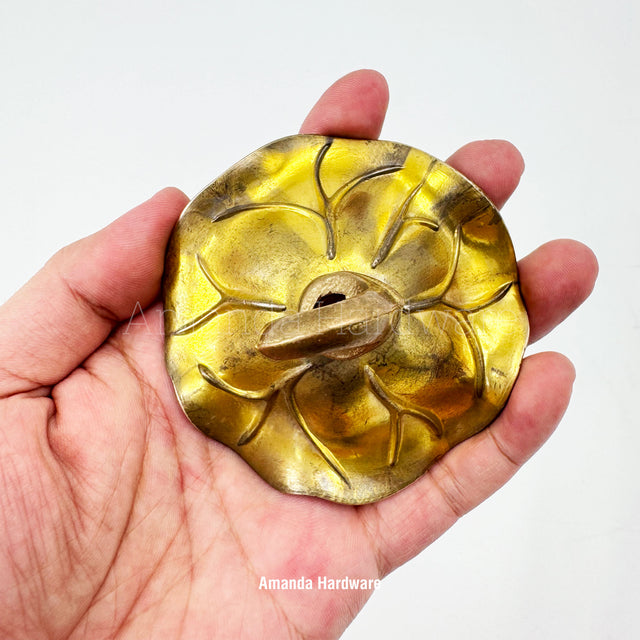Brass Lotus Leaf Hook - 3.15in