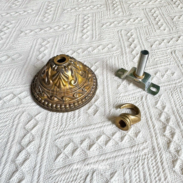 Brass Ornamental Cone Hook - 3.27in