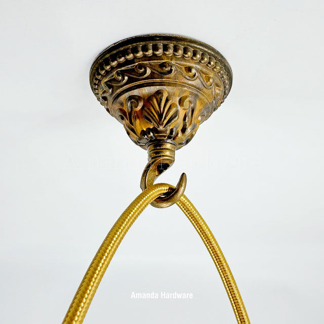 Brass Ornamental Cone Hook - 3.27in
